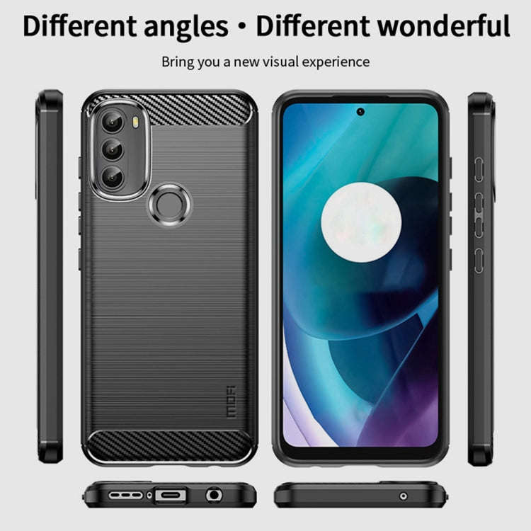 For Motorola Moto G71 5G MOFI Gentleness Brushed Carbon Fiber Soft TPU Case(Red)