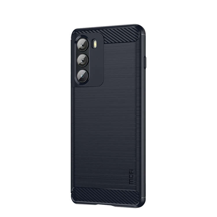 For Motorola Moto G200 5G / Edge S30 MOFI Gentleness Brushed Carbon Fiber Soft TPU Case(Blue)
