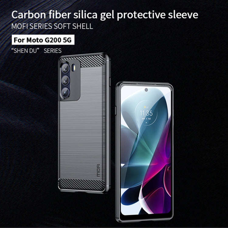 For Motorola Moto G200 5G / Edge S30 MOFI Gentleness Brushed Carbon Fiber Soft TPU Case(Blue)