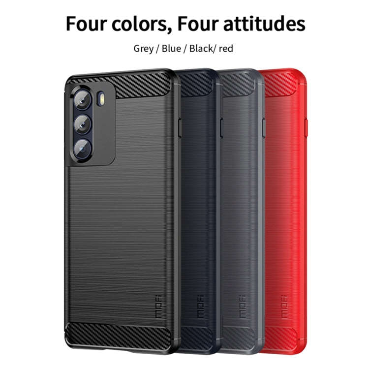 For Motorola Moto G200 5G / Edge S30 MOFI Gentleness Brushed Carbon Fiber Soft TPU Case(Blue)