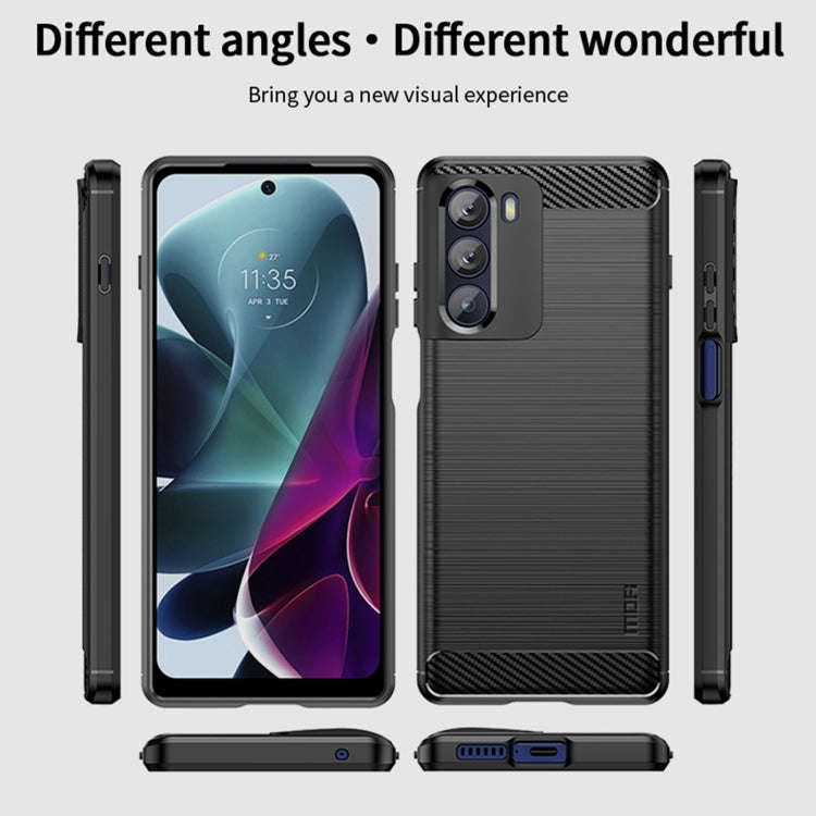 For Motorola Moto G200 5G / Edge S30 MOFI Gentleness Brushed Carbon Fiber Soft TPU Case(Blue)