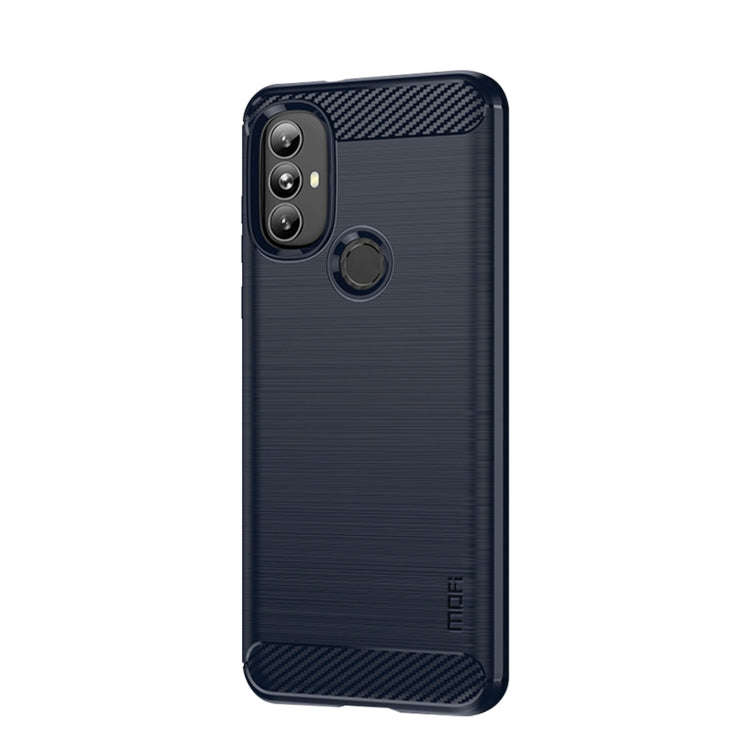 For Motorola Moto G Power 2022 MOFI Gentleness Brushed Carbon Fiber Soft TPU Case(Blue)