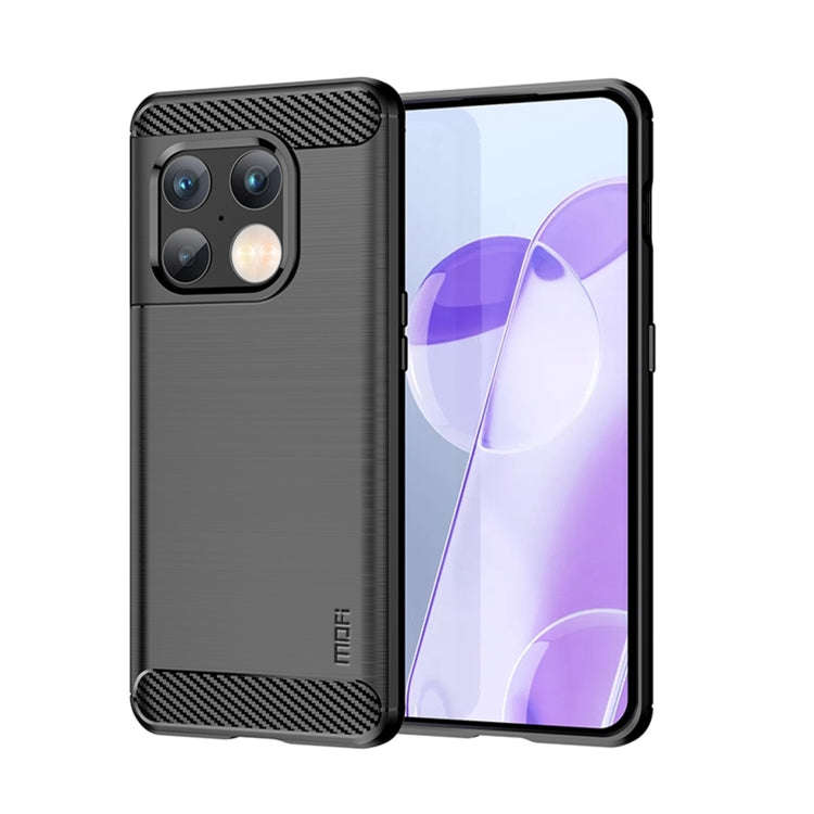 For OnePlus 10 Pro 5G MOFI Gentleness Brushed Carbon Fiber Soft TPU Case(Black)