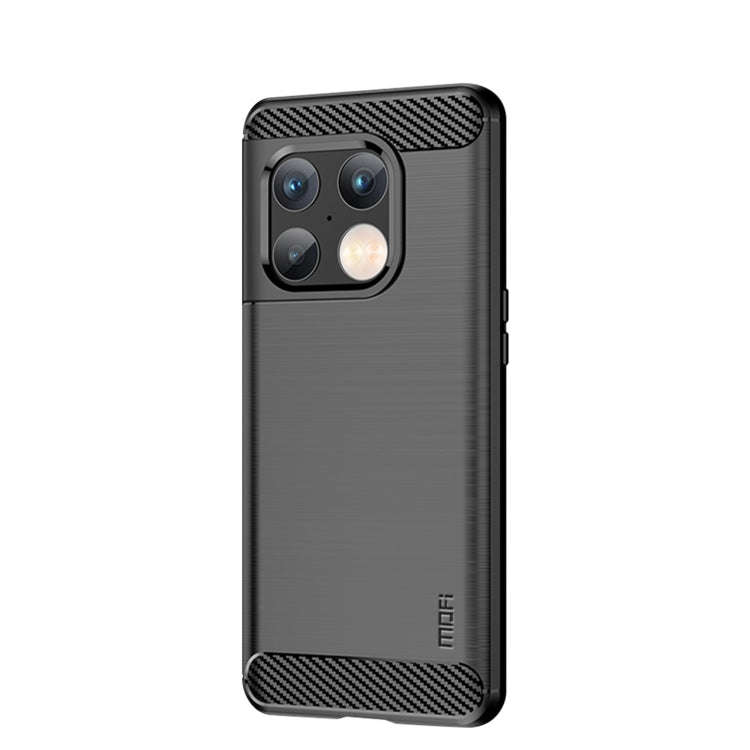 For OnePlus 10 Pro 5G MOFI Gentleness Brushed Carbon Fiber Soft TPU Case(Black)