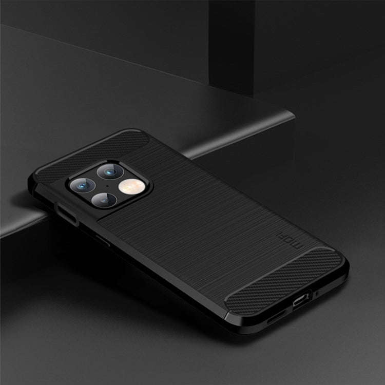 For OnePlus 10 Pro 5G MOFI Gentleness Brushed Carbon Fiber Soft TPU Case(Black)
