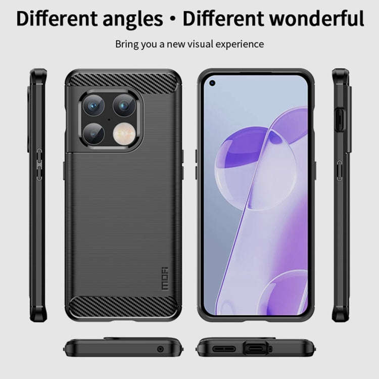 For OnePlus 10 Pro 5G MOFI Gentleness Brushed Carbon Fiber Soft TPU Case(Black)