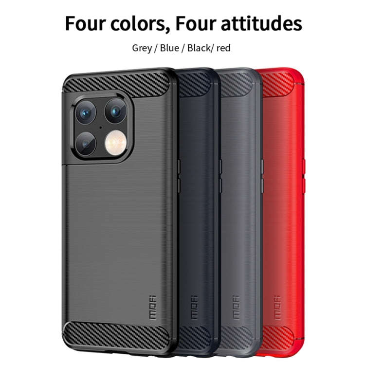 For OnePlus 10 Pro 5G MOFI Gentleness Brushed Carbon Fiber Soft TPU Case(Black)