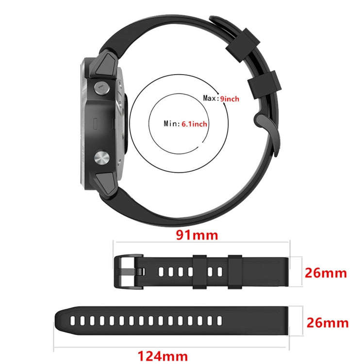 For Garmin Fenix 3 26mm Silicone Watch Band(Blue)