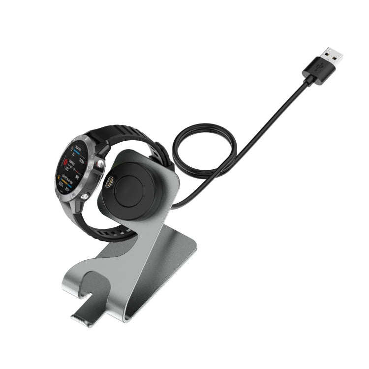For Garmin Fenix 7 Rotatable Magnetic Metal Charging Base(Silver)