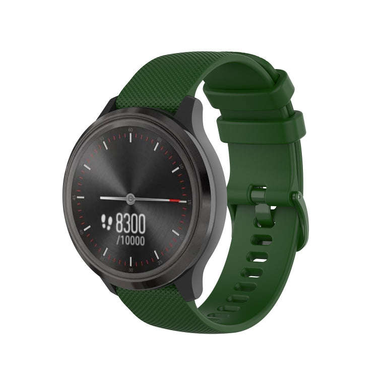 For Huawei Watch GT 2 46mm 22mm Checkered Silicone Watch Band(Amy Green)