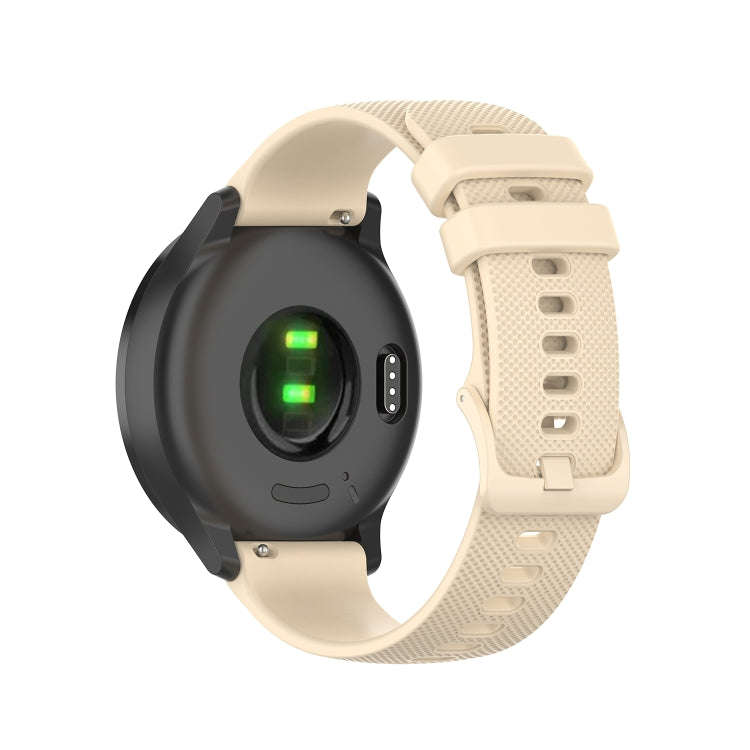 For Xiaomi Haylou RT LS05S 22mm Checkered Silicone Watch Band(Beige)
