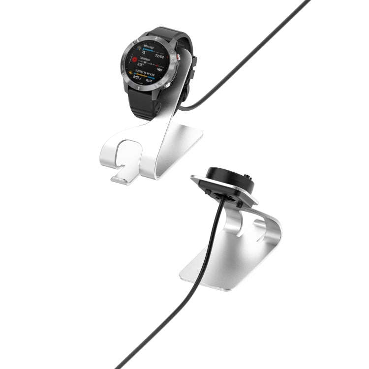 For Garmin Fenix 7X Smart Watch Metal Charger Stand(Silver)
