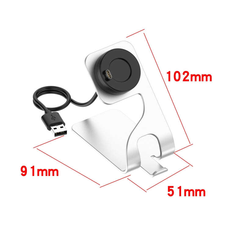 For Garmin Fenix 7X Smart Watch Metal Charger Stand(Silver)