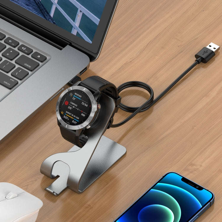 For Garmin Fenix 7X Smart Watch Metal Charger Stand(Silver)