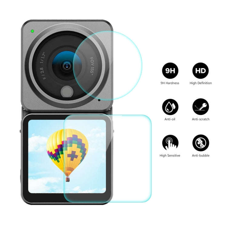 For DJI Action 2 ENKAY 0.2mm 9H Tempered Glass Screen Film, Version:Dual-Screen Combo