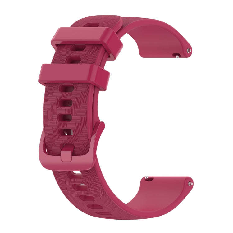 For Samsung Gear S2 Classic 20mm Carbon Fiber Striped Silicone Watch Band(Wine Red)