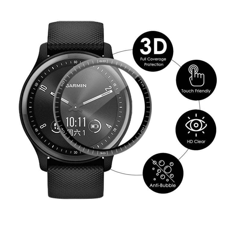 2 PCS ENKAY 3D Full Coverage Soft PC Edge + PMMA HD Screen Protector Film For GarminMove Sport