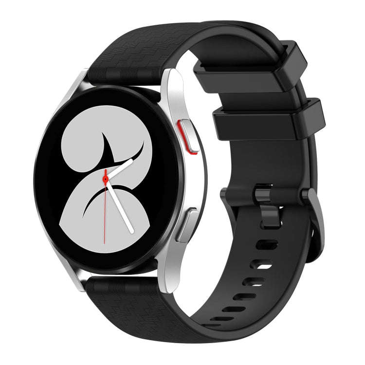 For Huawei Watch GT3 42mm 20mm Carbon Fiber Striped Silicone Watch Band(Black)