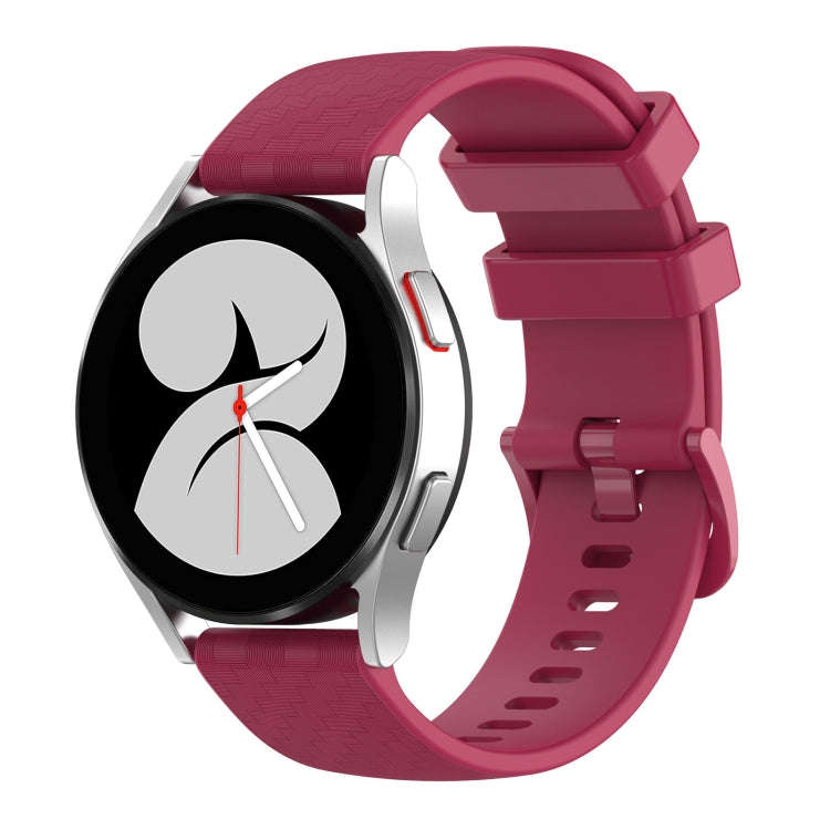 For Huawei Watch GT3 42mm 20mm Carbon Fiber Striped Silicone Watch Band(Burgundy)