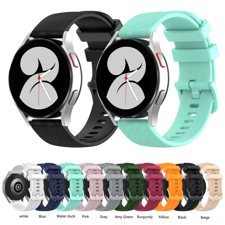 For Huawei Watch GT3 42mm 20mm Carbon Fiber Striped Silicone Watch Band(Water Duck)