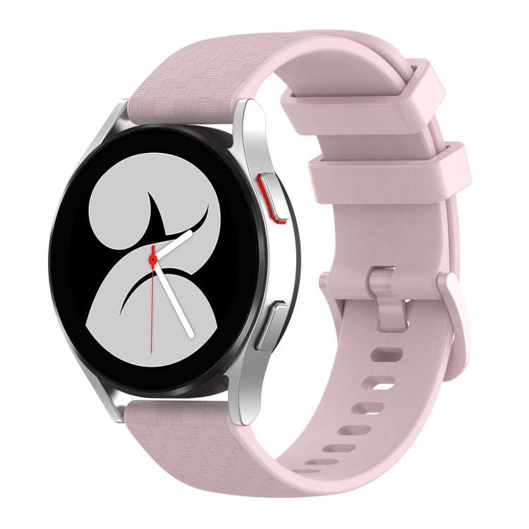 For Huawei Watch GT2 42mm 20mm Carbon Fiber Striped Silicone Watch Band(Pink)