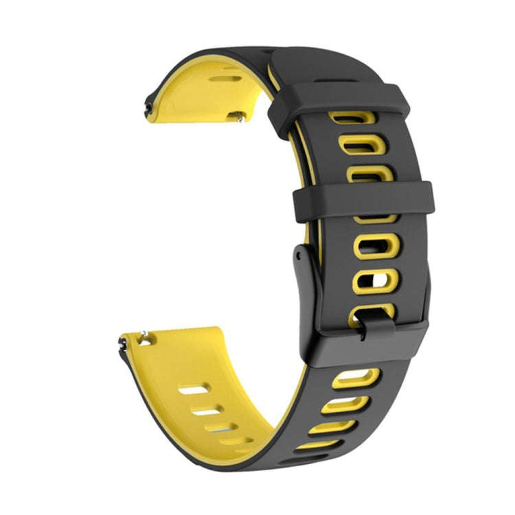 For Huawei Watch GT Runner 22mm Mixed-Color Silicone Watch Band(Black+Yellow)