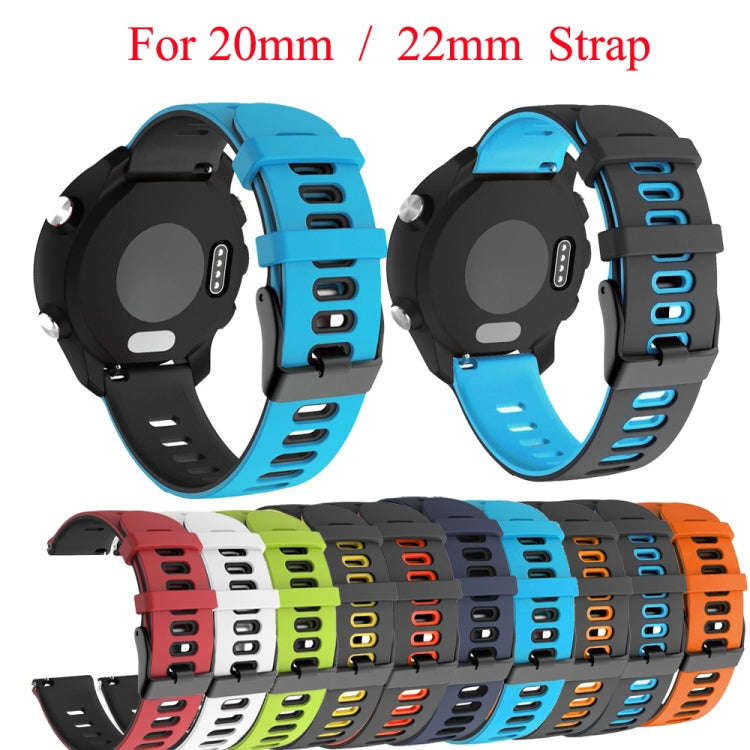 For Huawei Watch GT 2e 22mm Mixed-Color Silicone Watch Band(White+Orange)