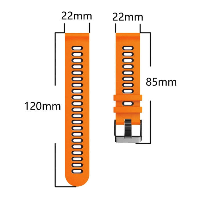 For Huawei Watch GT 2e 22mm Mixed-Color Silicone Watch Band(White+Orange)