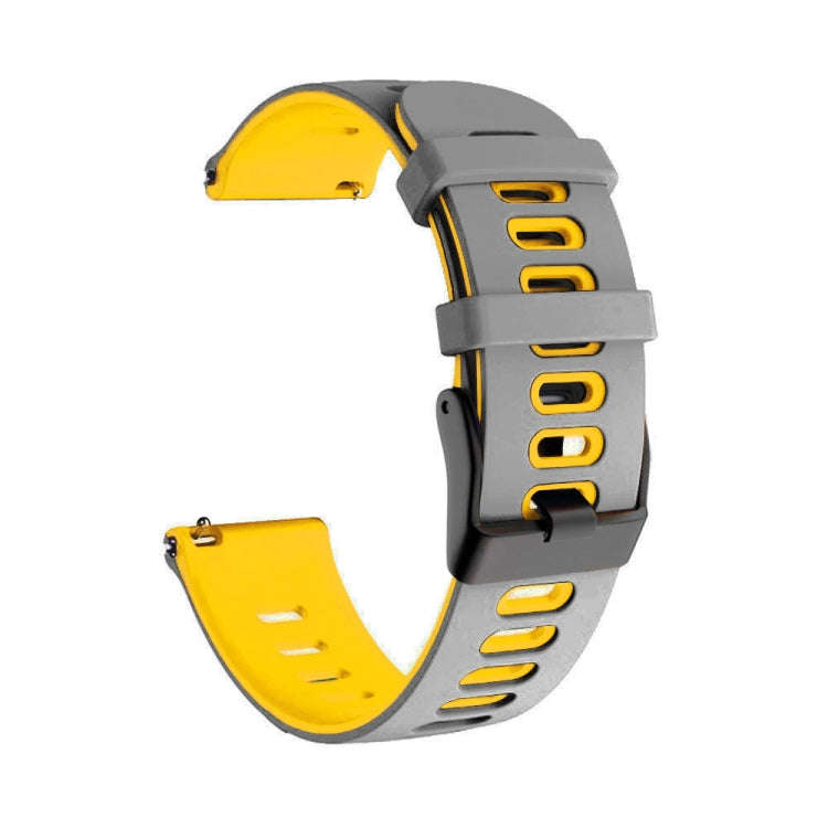 For Garmin Move Luxe 20mm Mixed-color Silicone Watch Band(Grey+Yellow)