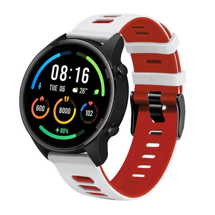 For Garmin Move Luxe 20mm Mixed-color Silicone Watch Band(White+Black)
