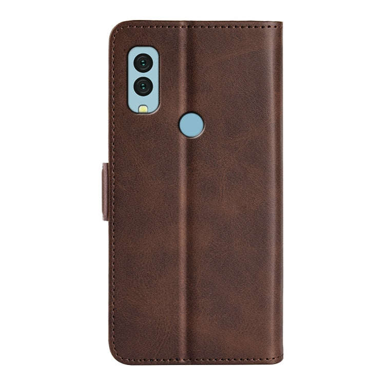 For Kyocera Android One S9 Dual-side Magnetic Buckle Leather Phone Case(Brown)