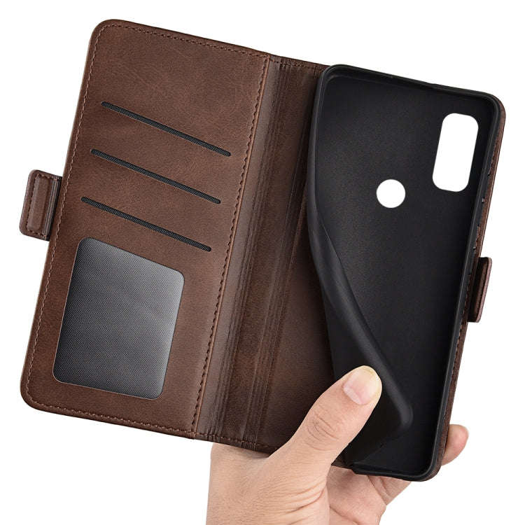 For Kyocera Android One S9 Dual-side Magnetic Buckle Leather Phone Case(Brown)