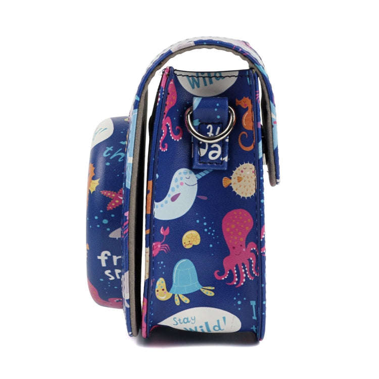 Ocean World Pattern Full Body Camera PU Leather Case Bag with Strap for FUJIFILM instax mini 9 / ...
