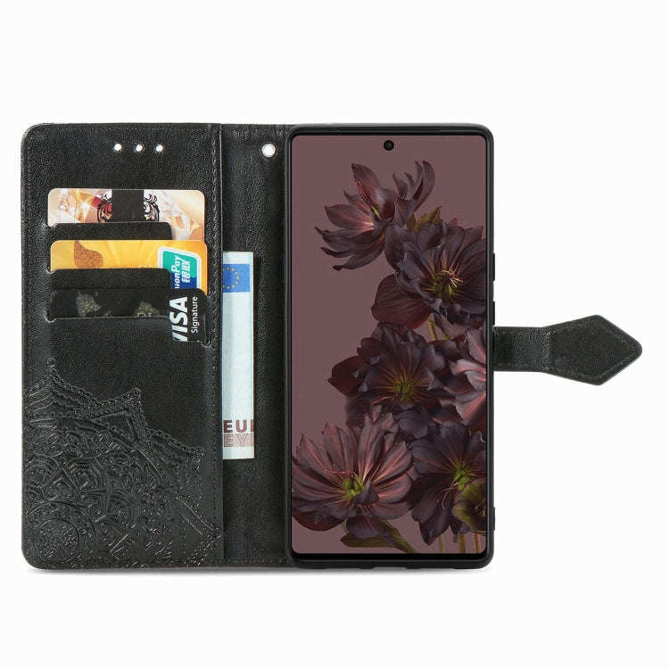 For Google Pixel 7 Pro Mandala Flower Embossed Leather Phone Case(Black)