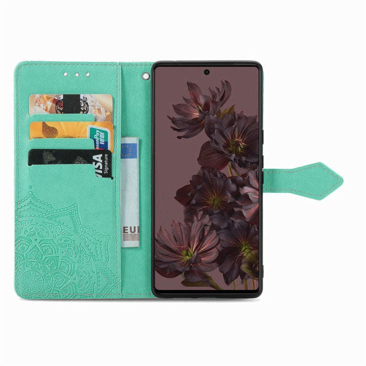 For Google Pixel 7 Pro Mandala Flower Embossed Leather Phone Case(Green)