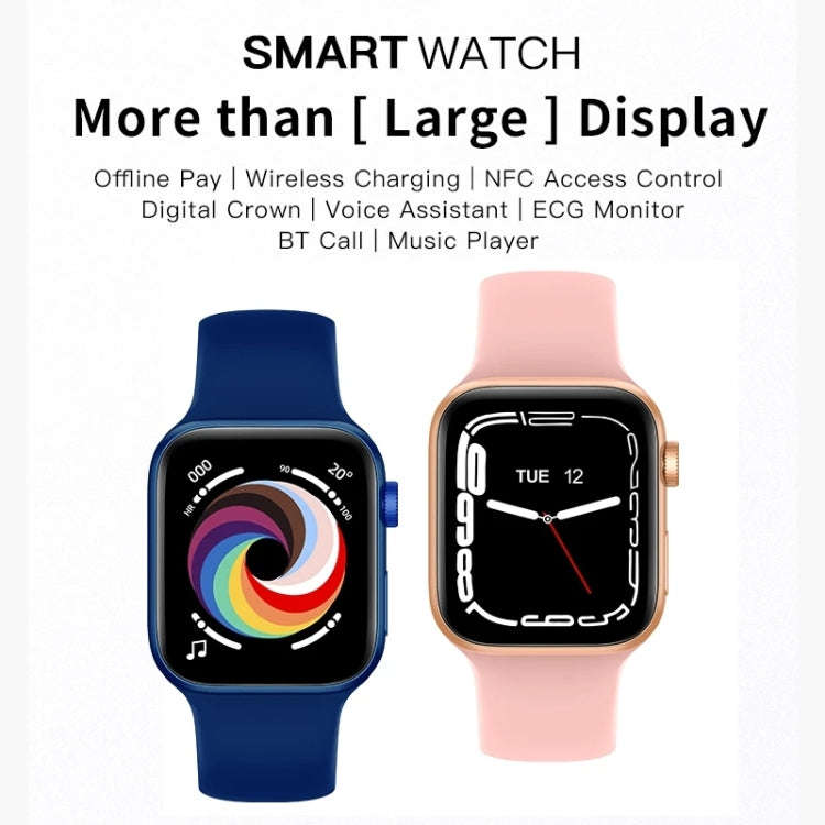 CT7 1.7 inch Color Screen Smart Watch,Support Heart Rate Monitoring/Blood Pressure Monitoring(Blue)