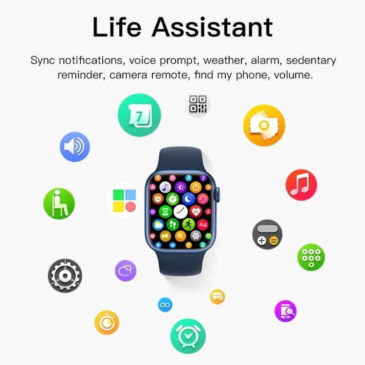 CT7 1.7 inch Color Screen Smart Watch,Support Heart Rate Monitoring/Blood Pressure Monitoring(Blue)