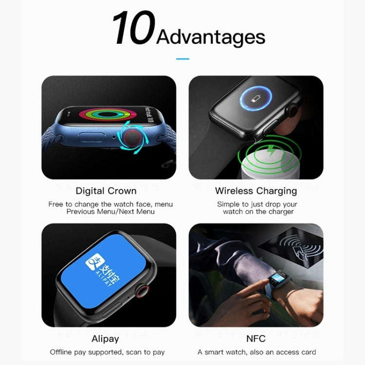 CT7 1.7 inch Color Screen Smart Watch,Support Heart Rate Monitoring/Blood Pressure Monitoring(Blue)