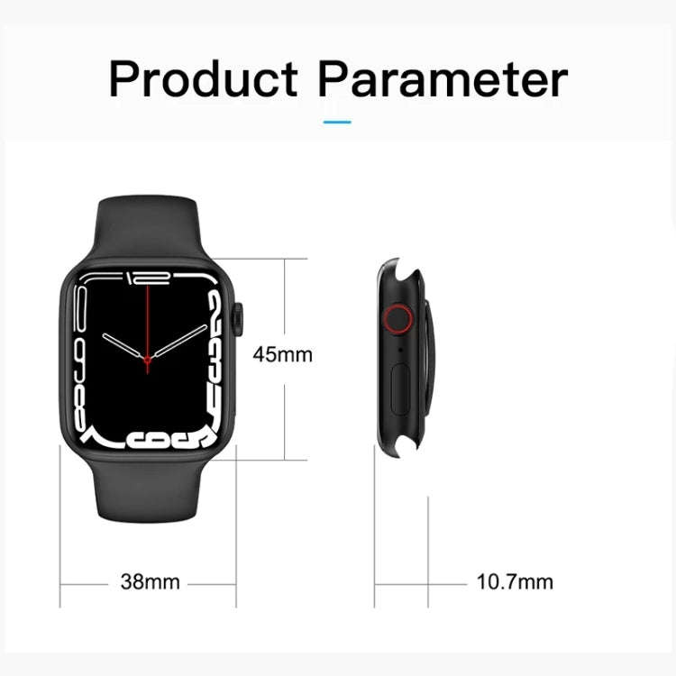 CT7 1.7 inch Color Screen Smart Watch,Support Heart Rate Monitoring/Blood Pressure Monitoring(Blue)