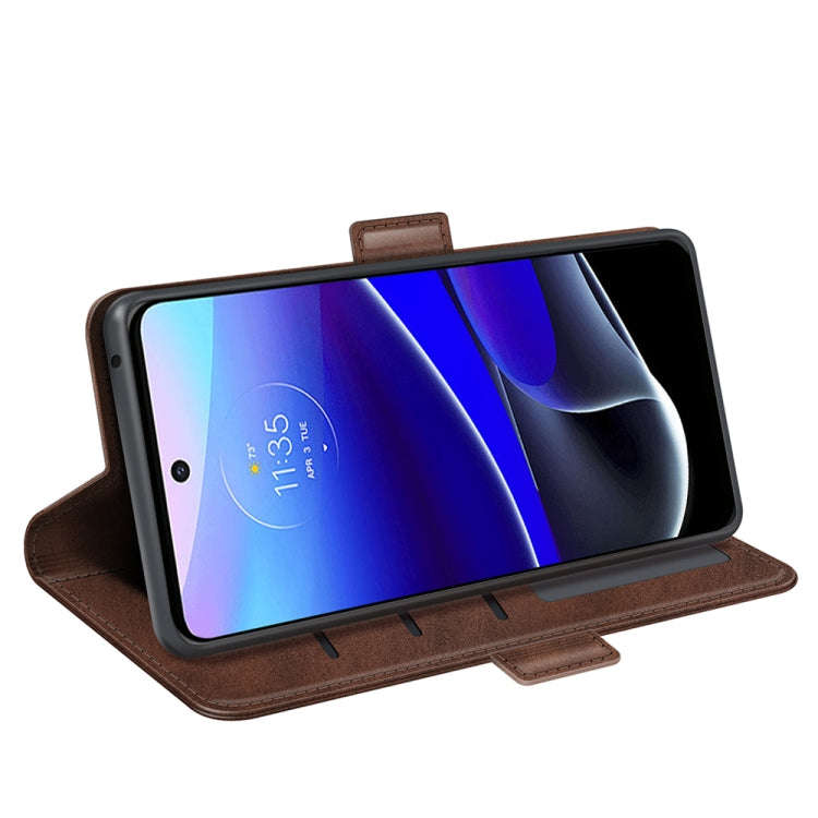 For Motorola Moto G 5G 2022 Dual-side Magnetic Buckle Leather Phone Case(Brown)