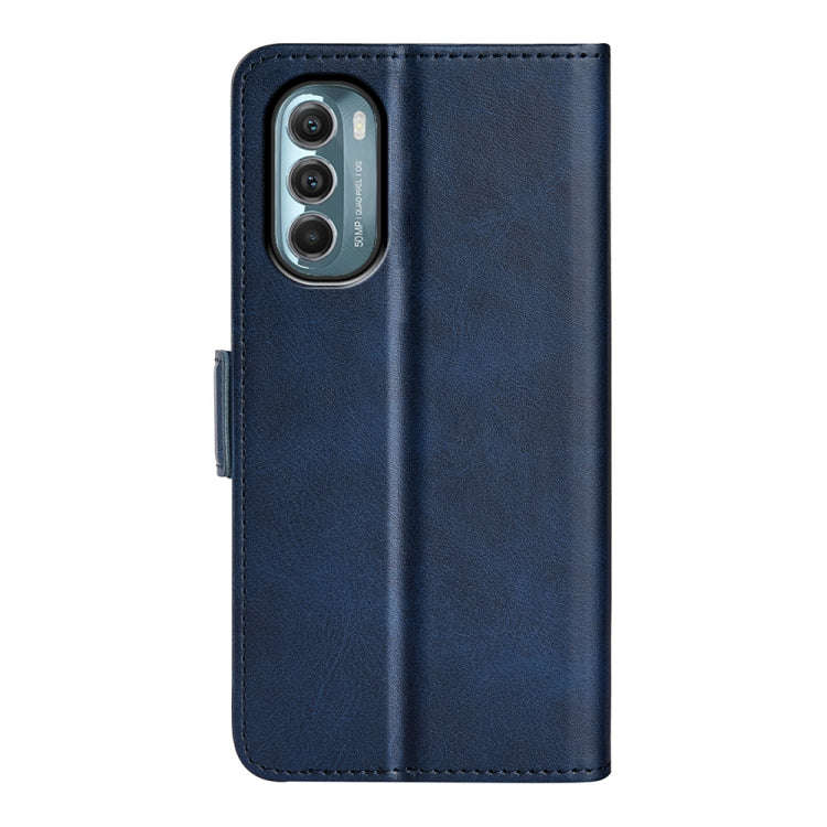 For Motorola Moto G 5G 2022 Dual-side Magnetic Buckle Leather Phone Case(Dark Blue)