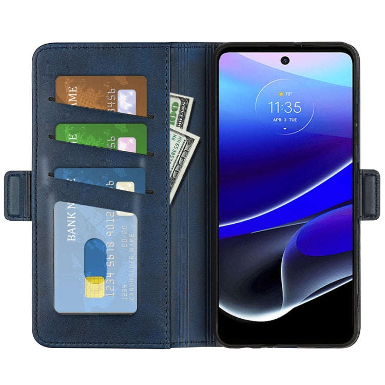 For Motorola Moto G 5G 2022 Dual-side Magnetic Buckle Leather Phone Case(Dark Blue)