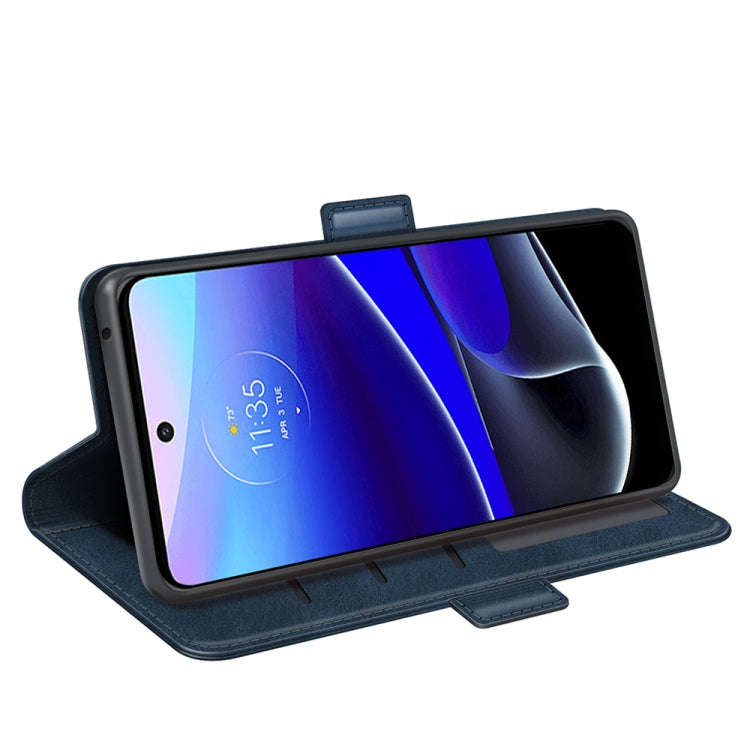 For Motorola Moto G 5G 2022 Dual-side Magnetic Buckle Leather Phone Case(Dark Blue)