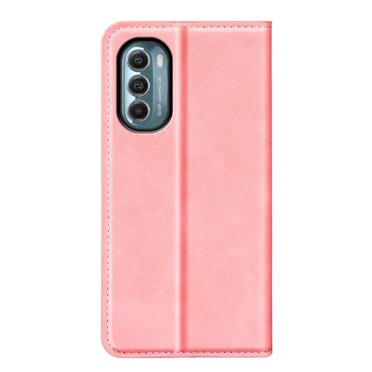 For Motorola Moto G 5G 2022 Retro-skin  Magnetic Suction Leather Phone Case(Pink)