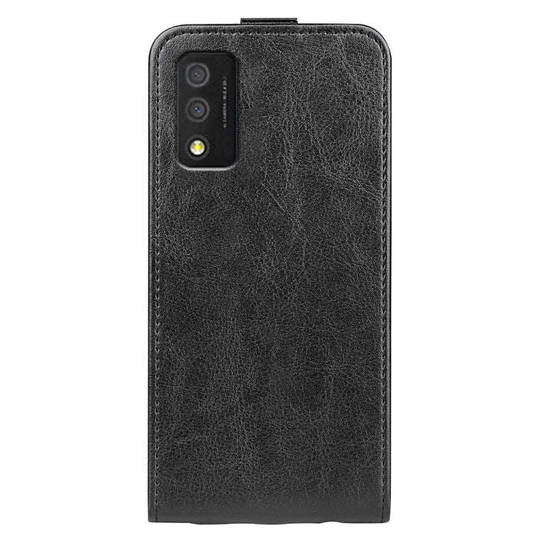For TCL 30T R64 Texture Single Vertical Flip Leather Phone Case(Black)
