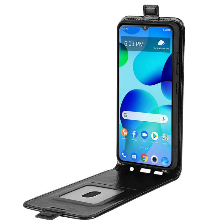 For TCL 30T R64 Texture Single Vertical Flip Leather Phone Case(Black)