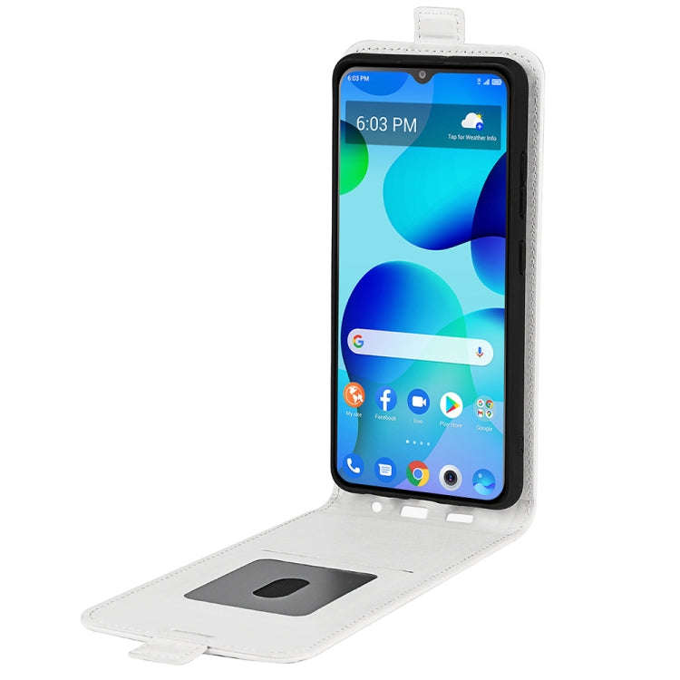 For TCL 30T R64 Texture Single Vertical Flip Leather Phone Case(White)