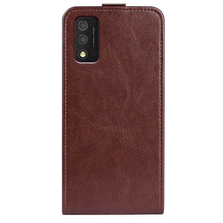 For TCL 30T R64 Texture Single Vertical Flip Leather Phone Case(Brown)