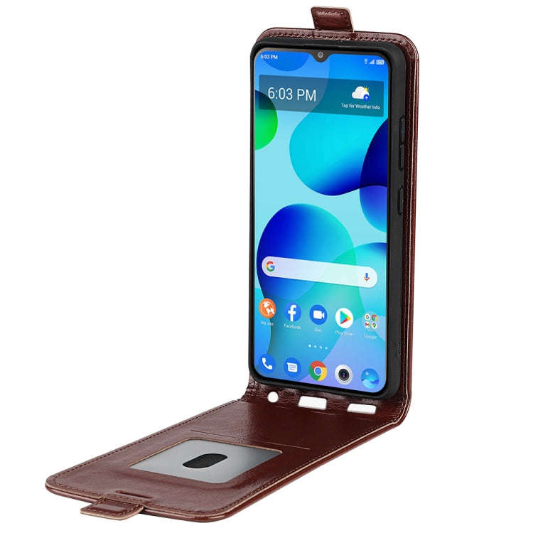 For TCL 30T R64 Texture Single Vertical Flip Leather Phone Case(Brown)