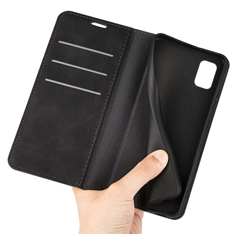 For TCL 30Z Retro-skin Magnetic Suction Leather Phone Case(Black)
